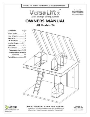 OWNERS MANUAL All Models 24