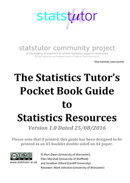 The Statistics Tutor's Pocket Book Guide