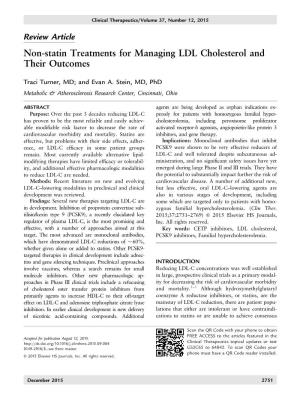 Articles Article: Non-Statin Treatments for Managing LDL Cholesterol and Their Outcomes Download