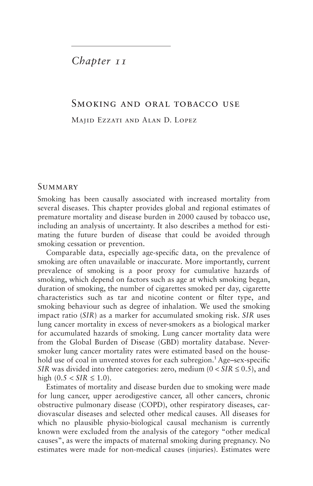 Chapter 11 Smoking and Oral Tobacco