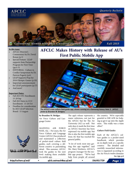 AFCLC Makes History with Release of AU's First Public Mobile