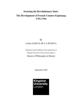 The Development of French Counter-Espionage, 1791-1794
