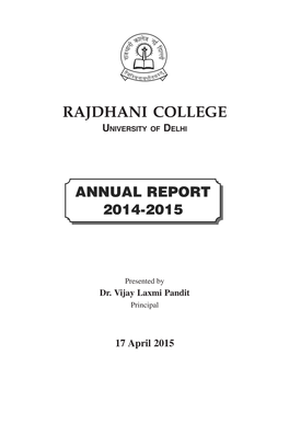 Annual Report Rajdhani College.Pmd
