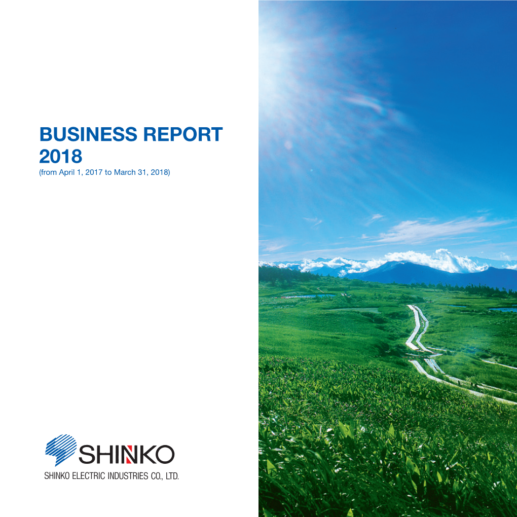 BUSINESS REPORT 2018 (From April 1, 2017 to March 31, 2018) to Our Shareholders