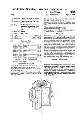 United States Statutory Invention Registration (19) 11 Reg