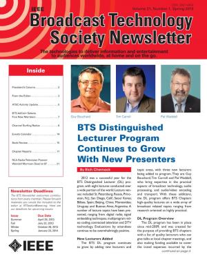 BTS Distinguished Lecturer Program Continues to Grow with New