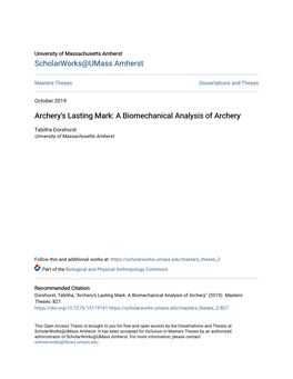 A Biomechanical Analysis of Archery