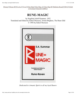 Rune-Magic, by Siegried Adolf Kummer 7/7/11 12:15 AM