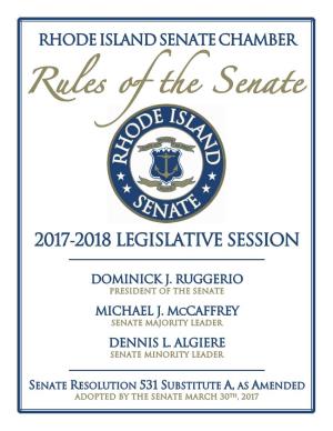 Rules of the Senate 2017-2018