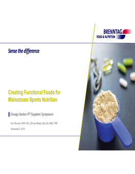 Creating Functional Foods for Mainstream Sports Nutrition