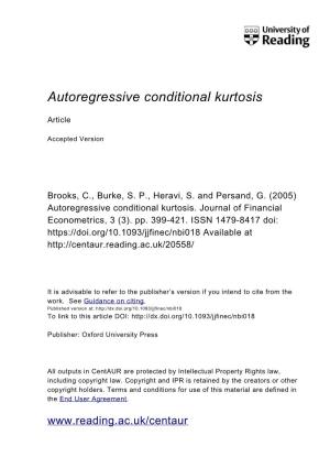 Autoregressive Conditional Kurtosis