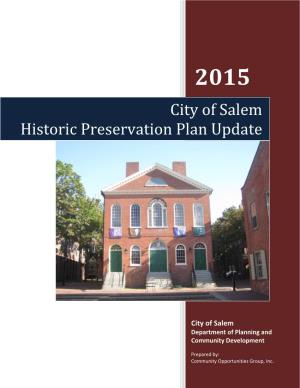 City of Salem Historic Preservation Plan Update
