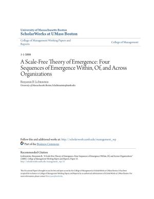 Four Sequences of Emergence Within, Of, and Across Organizations Benyamin B