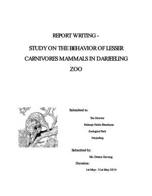 Study on the Behavior of Lesser Carnivores Mammals in Darjeeling Zoo