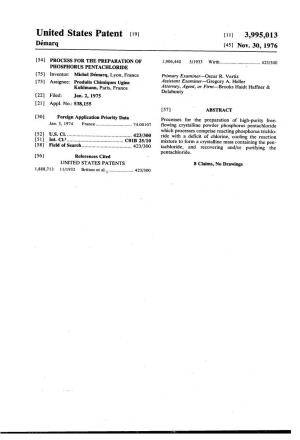 United States Patent (19) (11 3,995,013 Démarq (45) Nov