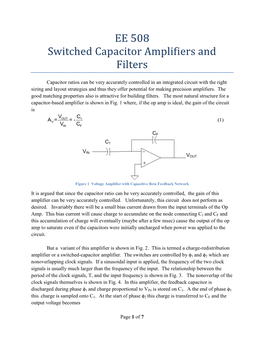 EE 508 Switched Capacitor Amplifiers and Filters