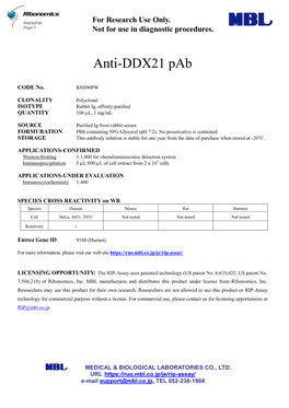 Anti-DDX21 Pab