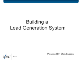 Building a Lead Generation System