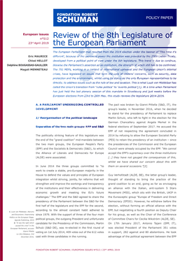 Review of the 8Th Legislature of the European Parliament