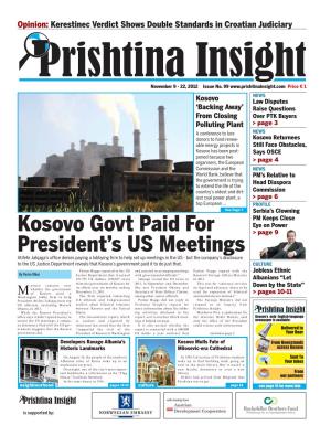 Kosovo Govt Paid for President's US Meetings