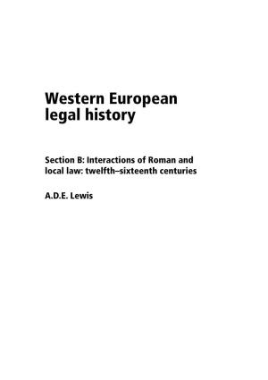 Western European Legal History