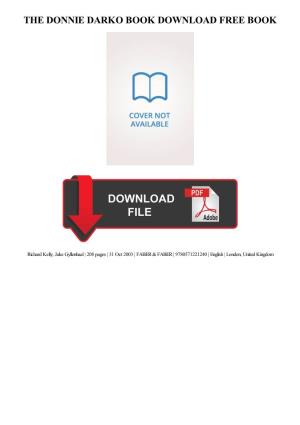 Download the Donnie Darko Book Free Ebook