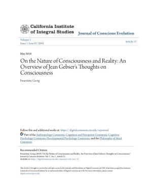 An Overview of Jean Gebser's Thoughts on Consciousness Feuerstein, Georg