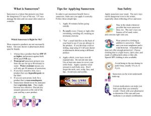 Sunscreen Safety Tips Brochure