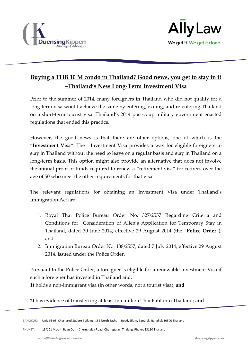 Thailand's New Long-Term Investment Visa