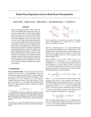 Partial Trace Regression and Low-Rank Kraus Decomposition