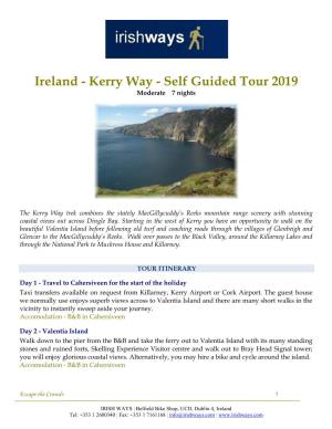 Kerry Way - Self Guided Tour 2019 Moderate 7 Nights