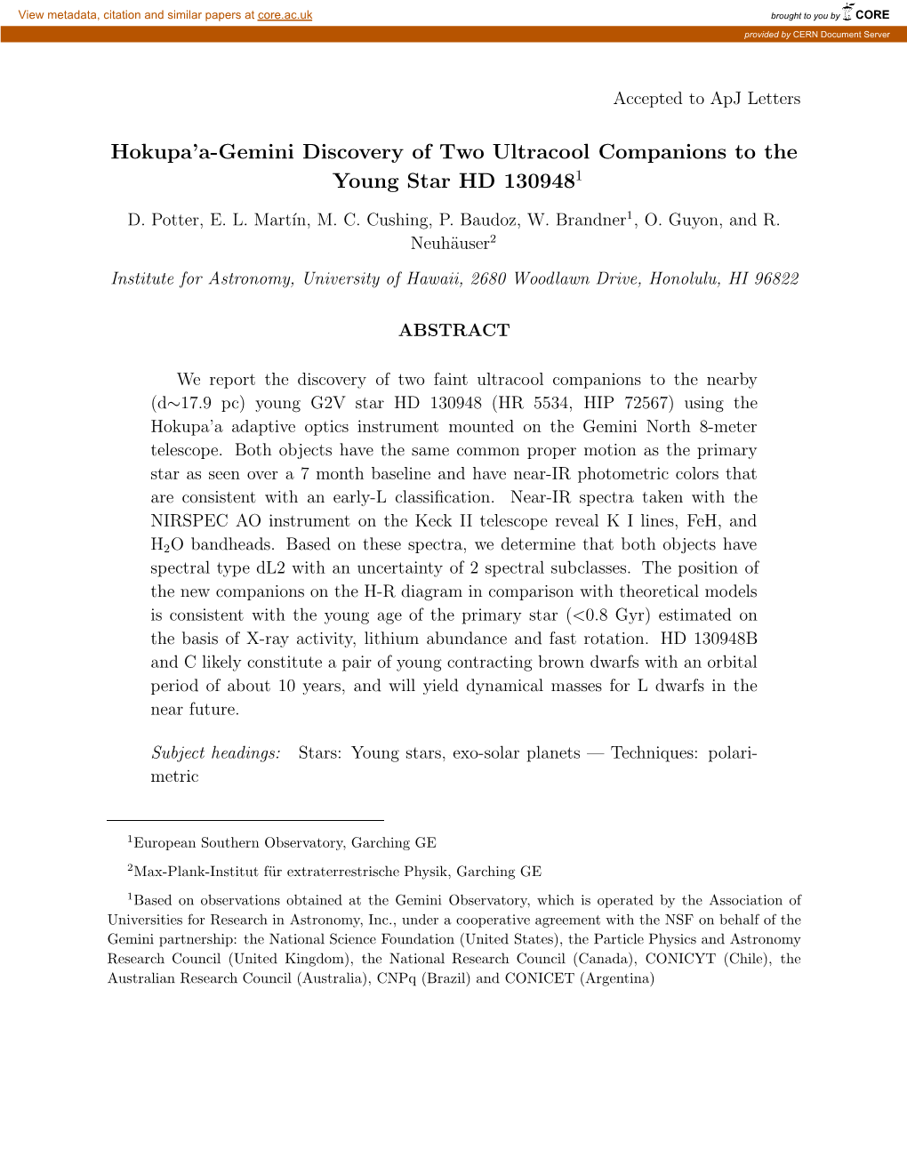 Hokupa'a-Gemini Discovery of Two Ultracool Companions to the Young Star HD 1309481