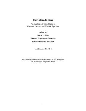 The Colorado River an Ecological Case Study in Coupled Human and Natural Systems