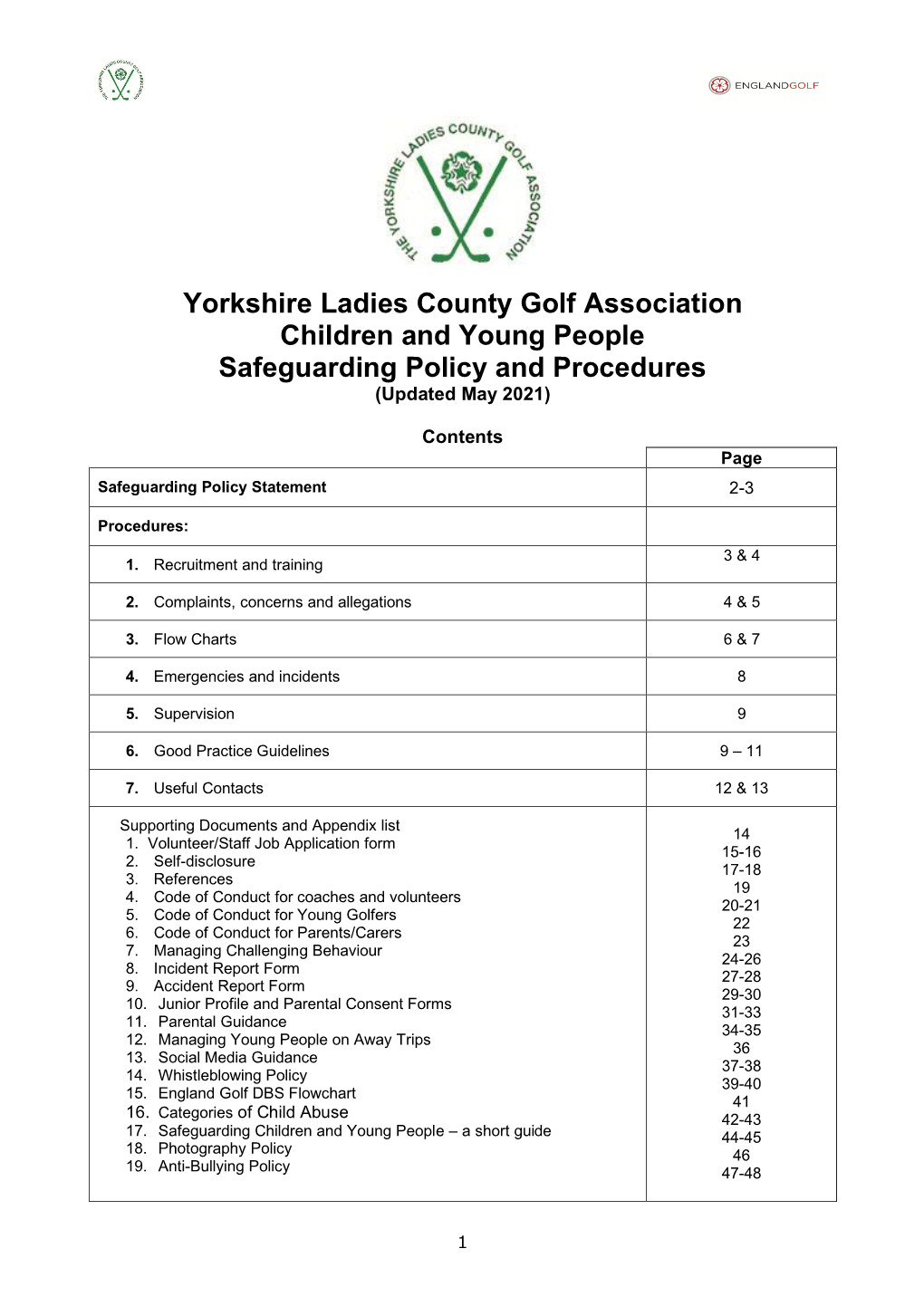 Safeguarding Template Pack 2018