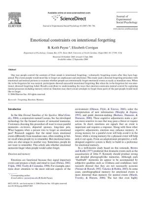 Emotional Constraints on Intentional Forgetting
