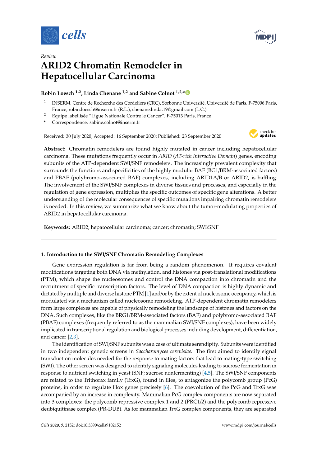 ARID2 Chromatin Remodeler in Hepatocellular Carcinoma