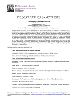 Desert Fathers & Mothers