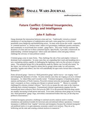 Criminal Insurgencies, Gangs and Intelligence