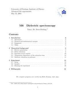Dielectric Spectroscopy