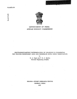 Government of India Atomic Energy Commission