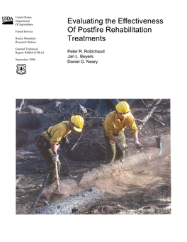 Evaluating the Effectiveness of Postfire Rehabilitation Treatments