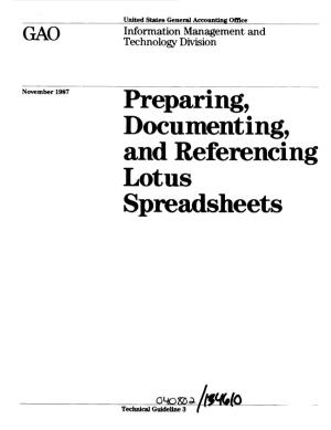 SP-292 Preparing, Documenting, and Referencing Lotus Spreadsheets