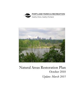 Natural Areas Restoration Plan October 2010