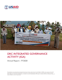 DRC INTEGRATED GOVERNANCE ACTIVITY (IGA) Annual Report - FY2020