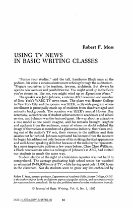 Using Tv News in Basic Writing Classes