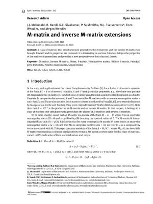 M-Matrix and Inverse M-Matrix Extensions
