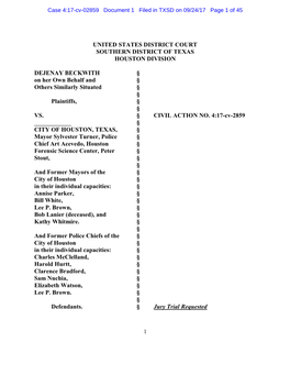 Lawsuit Seeks to Address an Appalling Violation of the Law: the Persistent and Intentional Failure to Test Thousands of Sexual Assault Evidence Kits (So Called