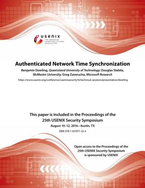 Authenticated Network Time Synchronization