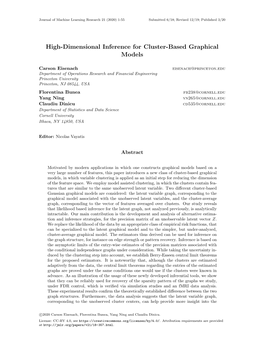 High-Dimensional Inference for Cluster-Based Graphical Models