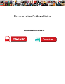 Recommendations for General Motors